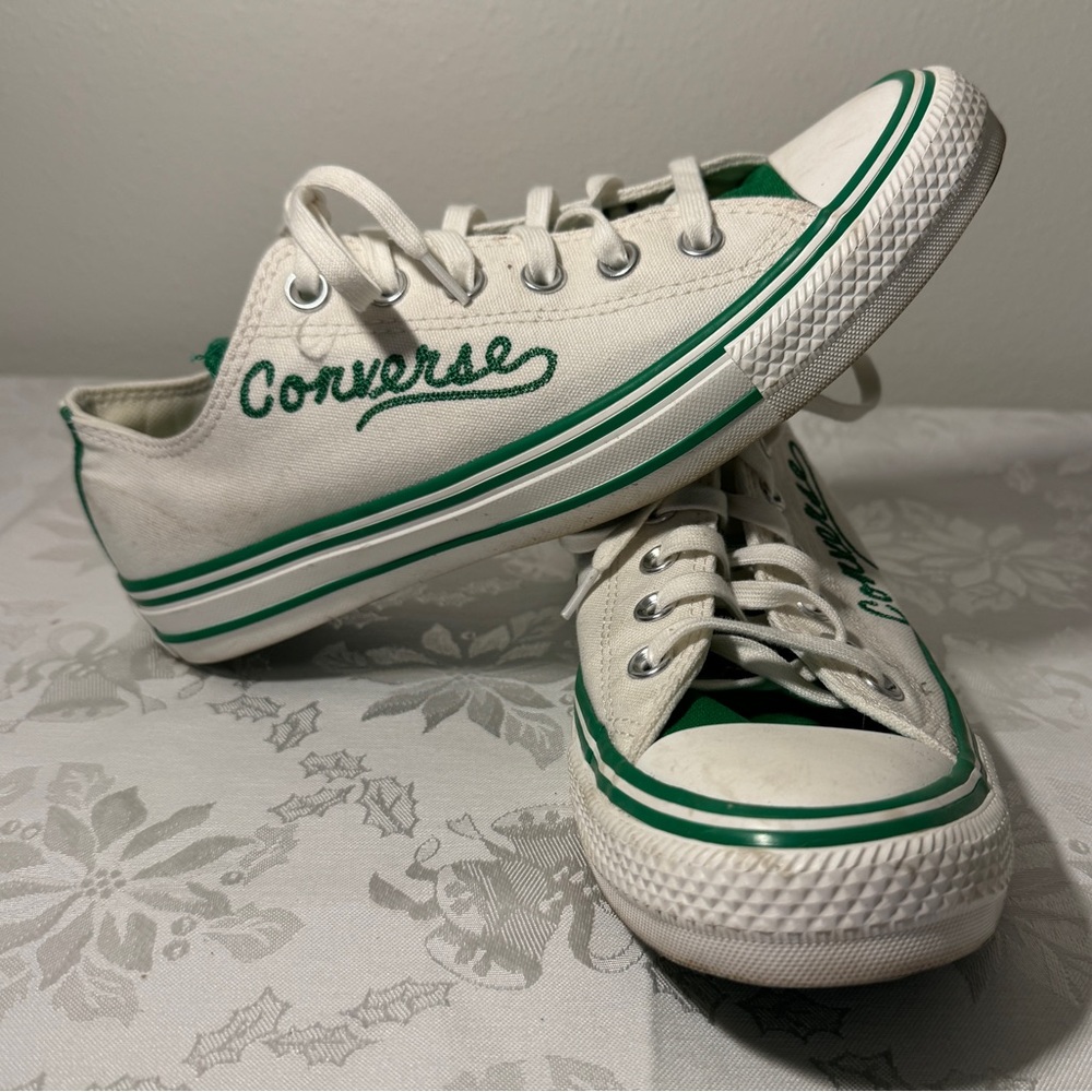 Converse Chuck Taylor All Star Low 'Retro Varsity' white & green Sneakers 9